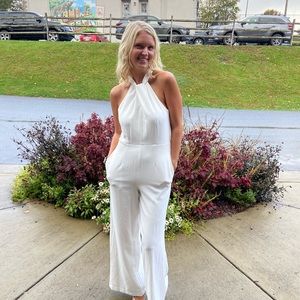 White Julia Jordan jumpsuit. Size 4. Worn once for wedding rehearsal dinner.